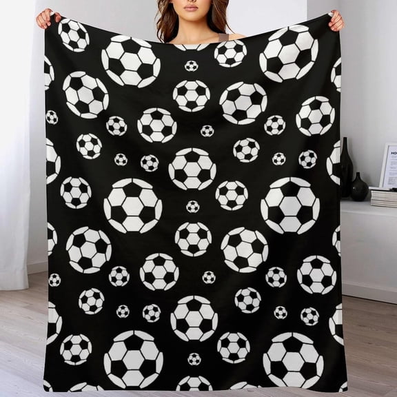 Soccer Blanket Gifts for Boys Girls Kids Adults Warm Cozy Flannel Soccer Throw Blanket for Couch Bed 50"x40"