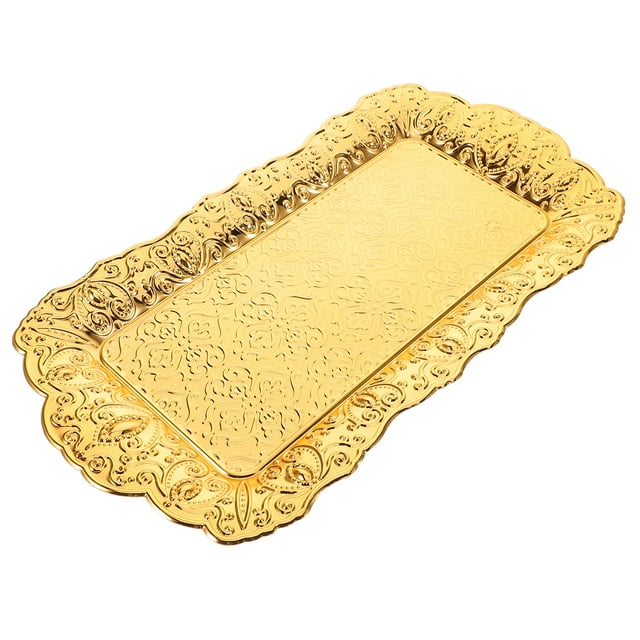 Shisuyan Small Decorative Aluminium Alloy Tray - Metal Fruit Storage Platter For Countertop Living Room Coffee Table Party Decoration