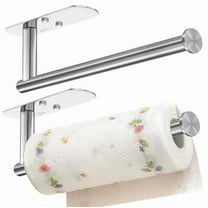 2 Packs Paper Towel Holder - Under Cabinet Paper Towel Holder For Kitchen,Sliver