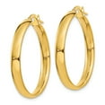 thumbnail image 2 of 14K Yellow Gold 4x25mm Polished Hoop Earrings, 2 of 2
