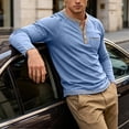 thumbnail image 5 of Akiihool Cotton Tee Shirts Men Men's Long Sleeve Series Graphic Tee Blue,M, 5 of 6
