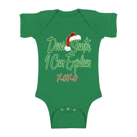 

Awkward Styles Ugly Xmas Baby Outfit Bodysuit Dear Santa I Can Explain Christmas Romper