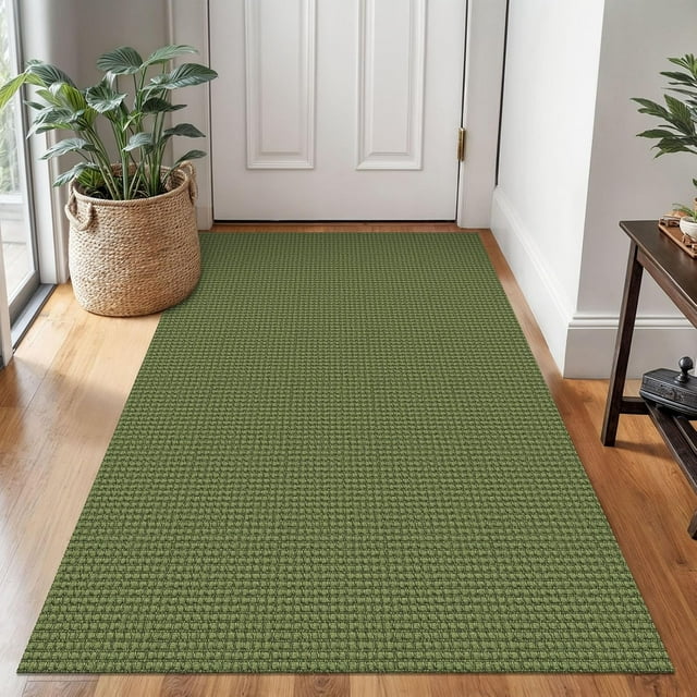 Braided Area Rug x Ft Washable Rugs for Entryway Throw Rugs Rubber Backed Boho Door Mat Indoor Entrance Cotton Kitchen Rugs Woven Front Door Rug for Foyer Living Room Tan/