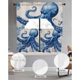 thumbnail image 2 of Blue Octopus Coastal Swag Kitchen Curtains Sets for Windows 24 Inch Length, Nautical Summer Beach Ocean Rustic Short Window Curtain Panels Swags Valances and Tiers 3 Piece Set for Cafe/Dining Room, 2 of 5