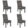 thumbnail image 5 of vidaXL Dining Chairs Living Room Side Chair Kubu Rattan and Solid Wood Mango, 5 of 26