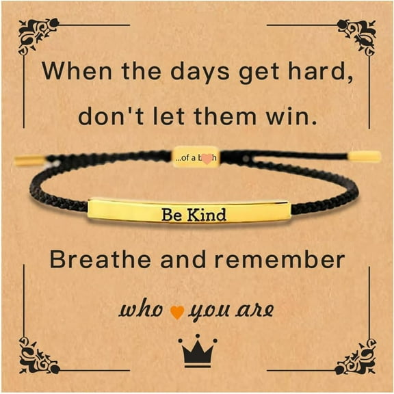 Tube Motivational Bracelet for Women Men, Remember Who Be Kind Of A Stainless Steel Adjustable Best Friends Teens Inspirational Braided Christmas Birthday Gifts Jewelry