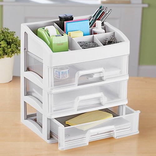 Tabletop 3 Drawer Organizer and Compartment Storage