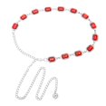 thumbnail image 1 of Cinturón de cadena de metal Uxcell, cinturones de cadena Concho de metal con strass para mujeres, cinturón de cintura para vestidos, jeans y atuendos de conciertos de country, Rojo, 1 of 6