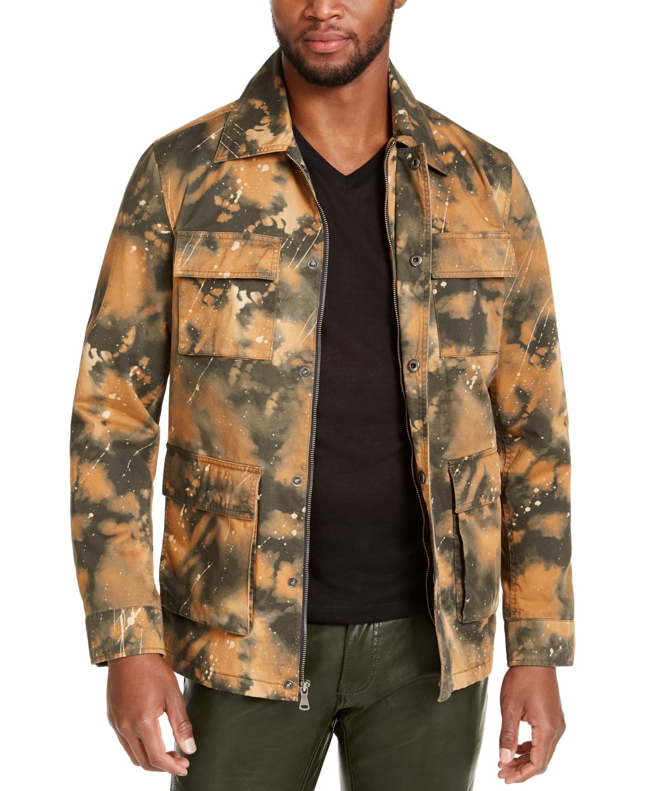 INC Mens Jacket Field Utility Paint 