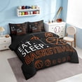 thumbnail image 2 of meiyoeat Eat Sleep Basketball King Bedding Setsfor Boys Teens,Sport Basketball Bedding Comforter Set, Black Reversible 7 Pieces, 2 of 6