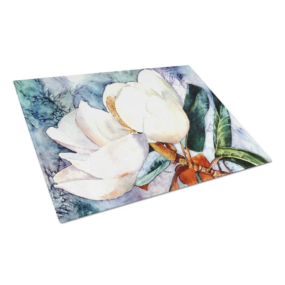 Carolines Treasures Magnolia Glass Cutting Board Large 12H x 16W multicolor