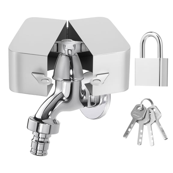 Water Spigot Lock Box with Key Heavy Duty Metal Faucet Lock for Outdoor Hose Bib Anti Theft for Vacation Home Public Area