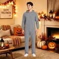 thumbnail image 5 of Unisex Adult Hooded One Piece Jumpsuit,Full Zip Long Sleeve Casual Onesie Halloween Pajamas for Loungewear Home Sleepwear for Men Women, 5 of 8