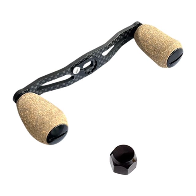 Mango de carrete de pesca, mango de carrete de pesca en roca, cebos portátiles antideslizantes universales de carbono, mango de carrete, empuñaduras Negro