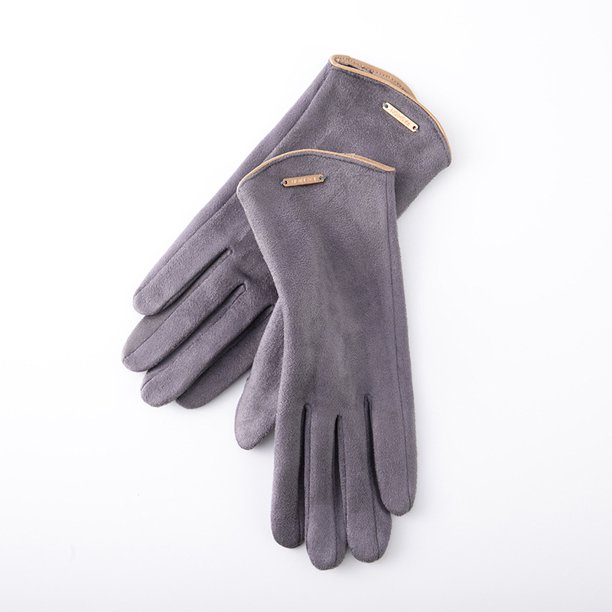 Guantes de invierno con pantalla táctil abatible, cálidos, forrados con vellón, a prueba de viento, de gamuza, para estudiantes, esquí y ciclismo, para mujer