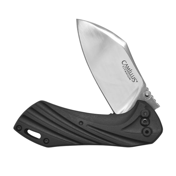 Camillus Chunk 7.25" Folding Pocket Hunting Knife, Stainless Steel 3" Blade, Black