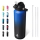 thumbnail image 1 of Bjpkpk Botella De Agua Aislada Con Tapa De Paja, 40 Oz, Termo Grande, Sin Bpa, A Prueba De Fugas, Botellas De Agua De Metal De Acero Inoxidable, Vasos, Frascos Para Viajes, Deportes, Negro Y Azul, 1 of 5