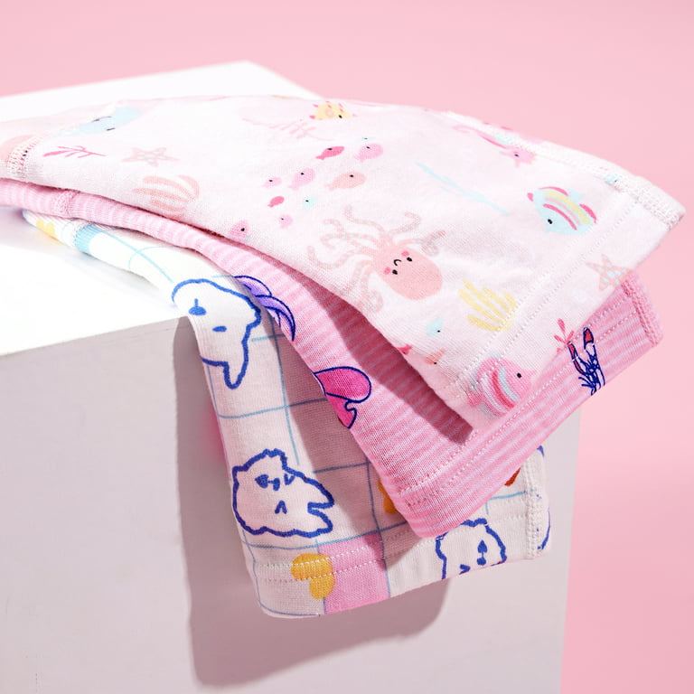  Kids Children Baby Girls Underwear Cute Print Underwear Shorts  Pants Cotton Briefs Trunks 3PCS 4t (Pink, 5-6 Years): Clothing, Shoes &  Jewelry