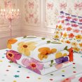 thumbnail image 5 of Manfei Colorful Gradient Flowers Zipper Full Size Comforter Sets with Fitted Sheet and 2 Pillowcases,Cottagecore Blossom Zipper Bedding Set,Reversible, 5 of 7