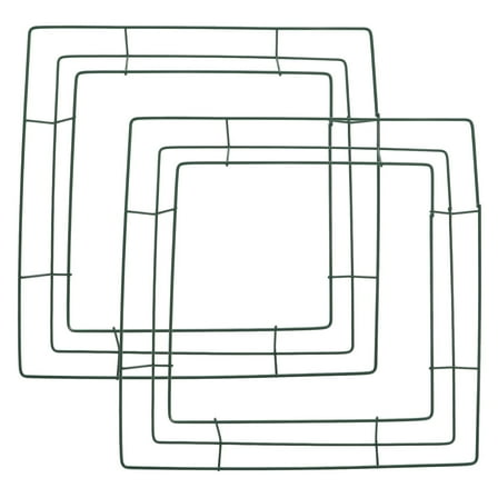 HOMEMAXS  2 Pcs Square Garland Front Door Decoration Wreath Christmas Decorations Green