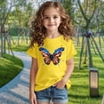 thumbnail image 3 of BRGZLK Toddler Kids Fourth Of July 4Th Cotton T-Shirt Fashion Cute American Flag Print Patriotic Blouse Loose Casual Round Neck Short Sleeve Tee Yellow 7-8 Years, 3 of 6