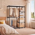 thumbnail image 2 of LEDREM Freestanding Closet Organizer with Shelves , 2 Hanging Rods & 4 Shelves , Portable Wardrobe Rack for Bedroom , Cloakroom , Gray, 2 of 8