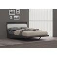 thumbnail image 1 of K-Living Asher Grey Lacquer Finish Queen-Size Bed with PU Padded Headboard and One-Touch LED Light, 1 of 3