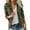 Army Green, variant on Bellella Women Coat Solid Color Military Jacket Long Sleeve Outwear Casual Lapel Utility Jackets Outdoor Khaki M