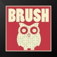 thumbnail image 2 of Gibbons, Lauren 12x12 Black Modern Framed Museum Art Print Titled - Owl Brush, 2 of 5