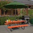 thumbnail image 4 of 72" Heavy-Duty Outdoor Metal Picnic Table with Umbrella Hole and Built-In Benches, Orange (1 Count), 4 of 8