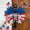 thumbnail image 4 of HuiXinOu Patriotic Bow Wreath, Red White Blue Ribbon Door Decoration for Independence Day, July 4th Outdoor and Indoor Decor, 4 of 6