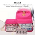 thumbnail image 4 of 3 Pieces Canvas Backpack Shoulder Organizer Set Backpack Canvas Rucksack Large Capacity Zipper Ethnic Style School Bags Causal Adjustable Travel Bag Blue, 4 of 9