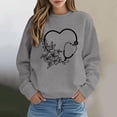 thumbnail image 2 of gcong Nurse Doctor Stethoscope Sweatshirt Women Crew Neck Floral Holiday Lightweight Pullover Tops Nurse Stethoscope Sweatshirt Grey S, 2 of 5
