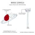 thumbnail image 5 of Rosec Jewels Ruby Diamond Toi Et Moi Ring for Women - Pear Shape Ruby Promise Ring - AAA Quality - Ready to Gift for Valentines, 18K White Gold, US 4.00, 5 of 8