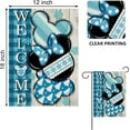 thumbnail image 2 of Welcome Winter Cartoon Mouse Decorative Garden Flag, Blue Plaid Check Snowflake Farmhouse Yard Outside Decorations, Seasonal Christmas Holiday Outdoor Small Home Decor Double Sided 12 x 18, 2 of 6