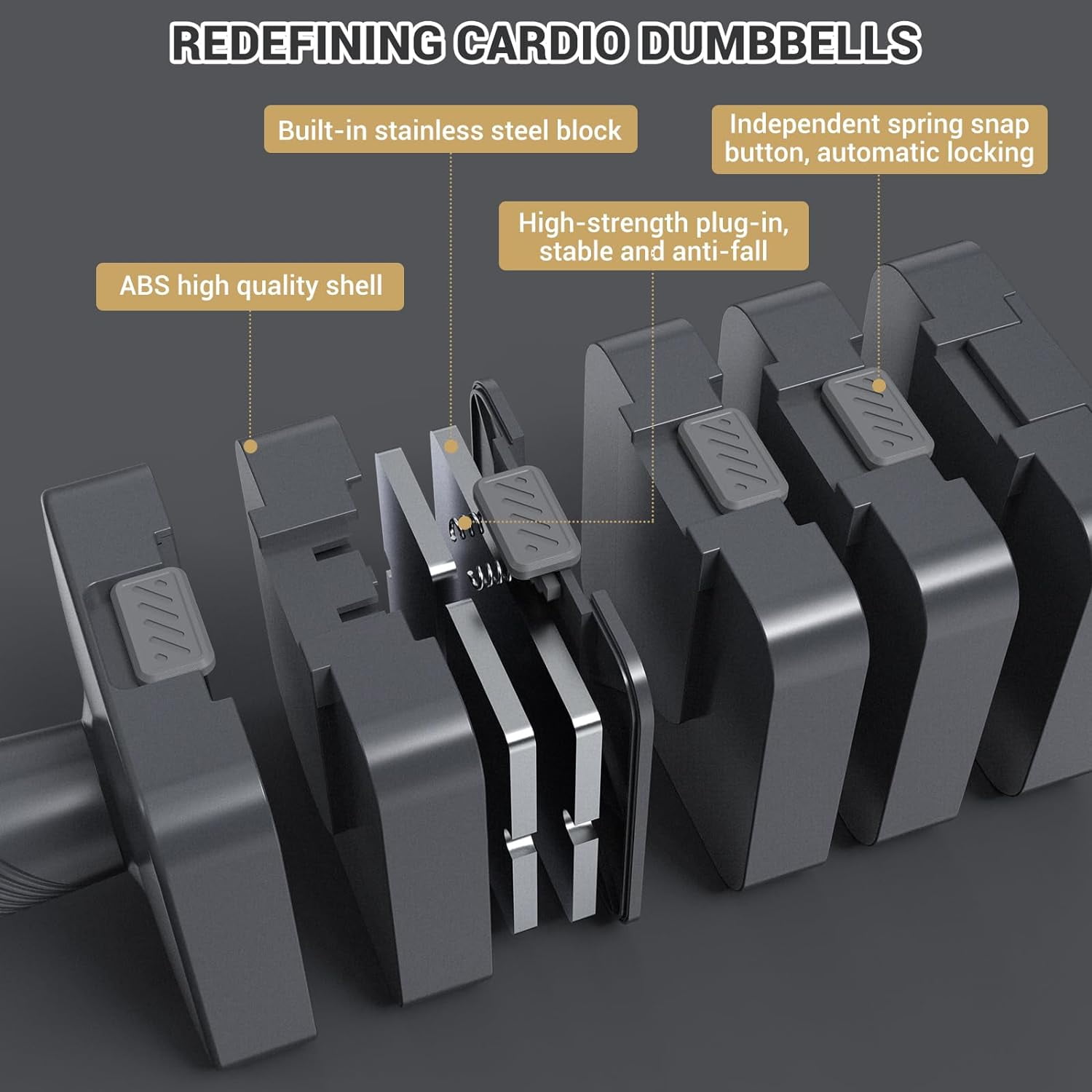 Adjustable Dumbbells Set of 2, 5-in-1 Weight Adjustment 3-11 lbs Each for Home Gym Workout Strength Training