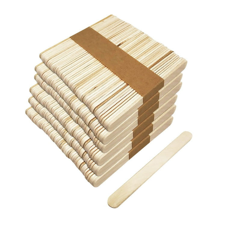 [50/100/150 /200/300Count] Wooden Multi-Purpose Popsicle Sticks ,Craft, Ices, Ice Cream, Wax, Waxing, Tongue Depressor Wood Sticks, Size: One Size