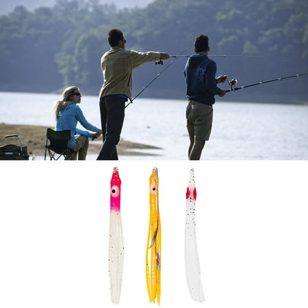 10 Pcs Soft Luminous Squid Skirts Lure Plastic Tuna Trolling Skirted Squid Jigging Sea Fishing Glow Trolling Lure Fishing Tools B Mingyiq Inc