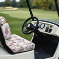 thumbnail image 6 of Pzuqiu Golf Themed 2-Piece Golf Cart Seat Cover Set - Pink Bow & Golf Cart Print - Breathable Stretchable Protector for EZGO, Club Car & Yamaha, 6 of 10