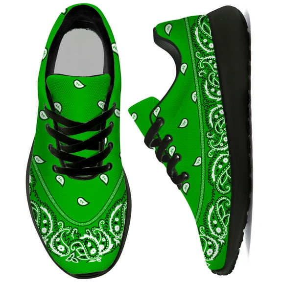 Uminder Womens Running Shoes Paisley Sneakers Black Shoes Size 9.5