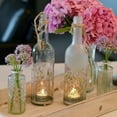 thumbnail image 6 of Rustic Wild Meadow Flowers Tea Light Candle Holders, Set of 2, Translucent Glass, Painted, Bottle Style, Metal Tea Light Holder Base, 11.5 Inches, 6 of 7