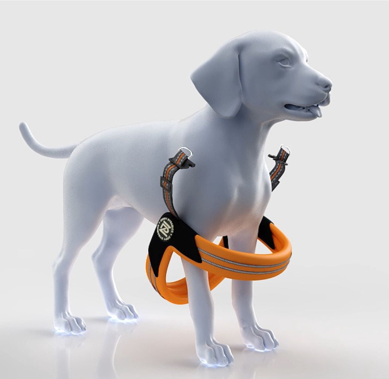 Stride. Dog Orange Step-In Adjustable Harness