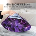 thumbnail image 4 of GZHJMY Spring Lilac Purple Floral Satin Silk Pillowcase for Hair and Skin, Lightweight Soft Standard Size Pillow Cases, Cooling Pillow Covers with Envelope Closure 20x40in Home Decor, 4 of 7