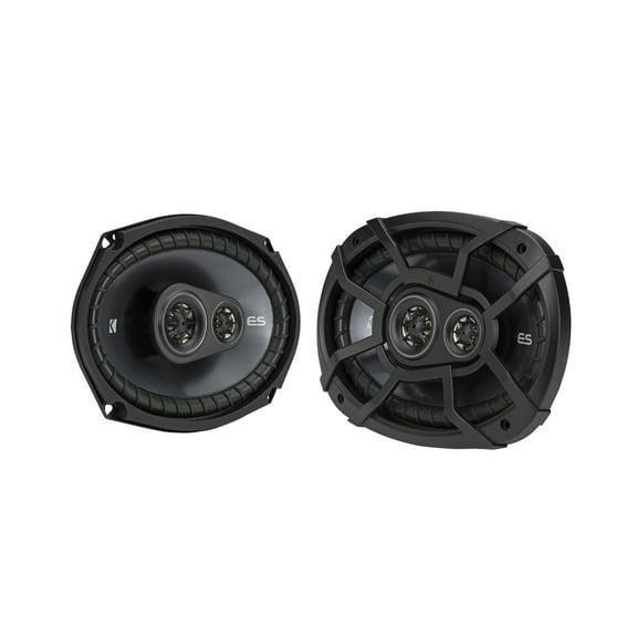 KICKER 48ESC693 - 6x9 inch, 350 Watts Peak, 3-Way Car Speakers, Black Grilles, Poly-Blend Cone