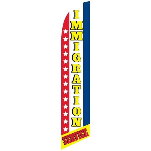 Immigration Services Feather Banner Swooper Flag -No Wind Required- Replacement FLAG ONLY