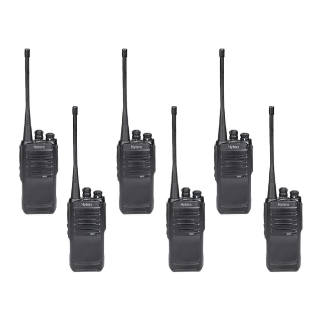 Kit 6 Radios Hytera Tc508 Uhf Color Negro