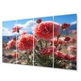 thumbnail image 2 of Designart "Carnations landscape Vibrant II" Floral Metal Wall Décor Set, 2 of 5