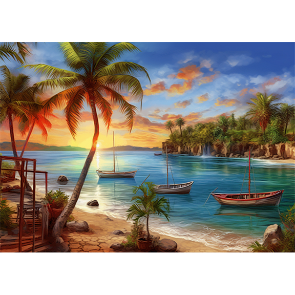 puzzles for adults 200 pieces for adults Ocean Beach Coconut Tree wooden Challenging Puzzle Perfect for Game Toys Nights 13.9'' x 9.8''