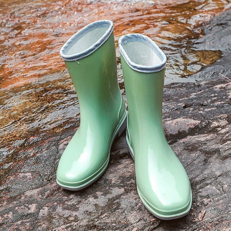 

Fashion Mid-tube Rain Boots Ladies Pvc Non-slip Rain Boots Water Shoes Woman Rubber Shoes