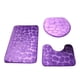 thumbnail image 4 of Xiao Hua Juego de tres piezas de inodoro de estilo europeo, 2 juegos de almohadillas para inodoro, alfombrilla de baño absorbente, limpia y reutilizable para ducha (marrón)., 4 of 5